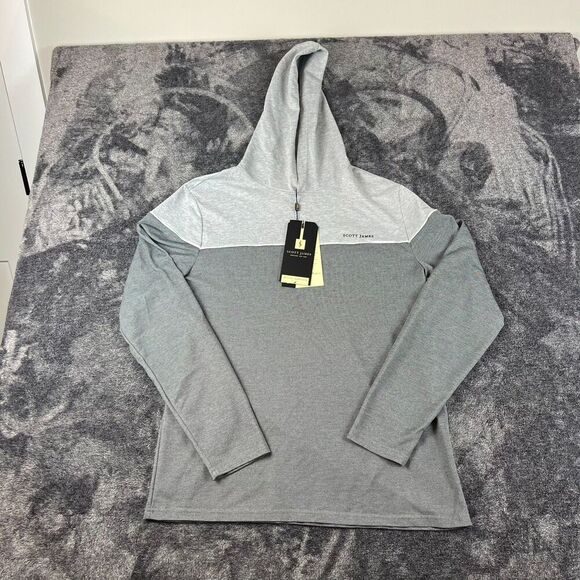 Scott James England Colorblock Hoodie Pullover Lightweight Men's XL Gray NWT - Picture 1 of 9